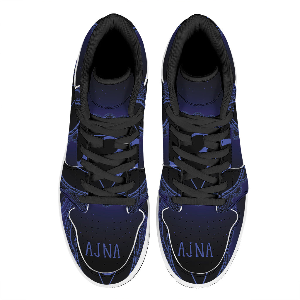 Ajna Chakra Symbol Print High Top Leather Sneakers