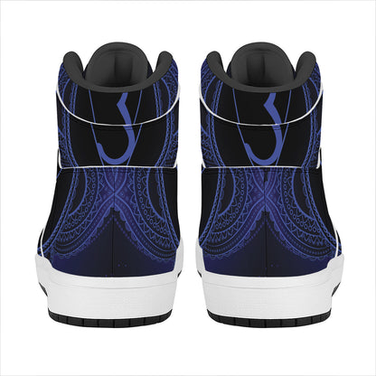 Ajna Chakra Symbol Print High Top Leather Sneakers