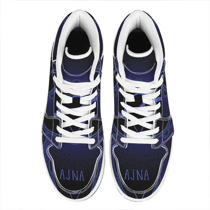 Ajna Chakra Symbol Print High Top Leather Sneakers