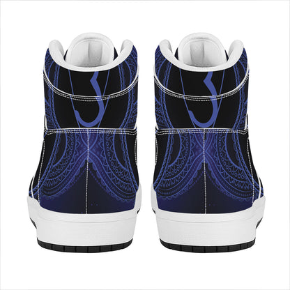Ajna Chakra Symbol Print High Top Leather Sneakers