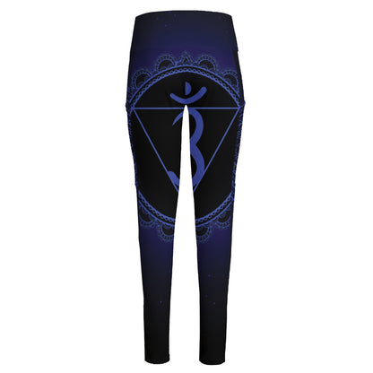 Ajna Chakra Symbol Print High-Waisted Pocket Leggings