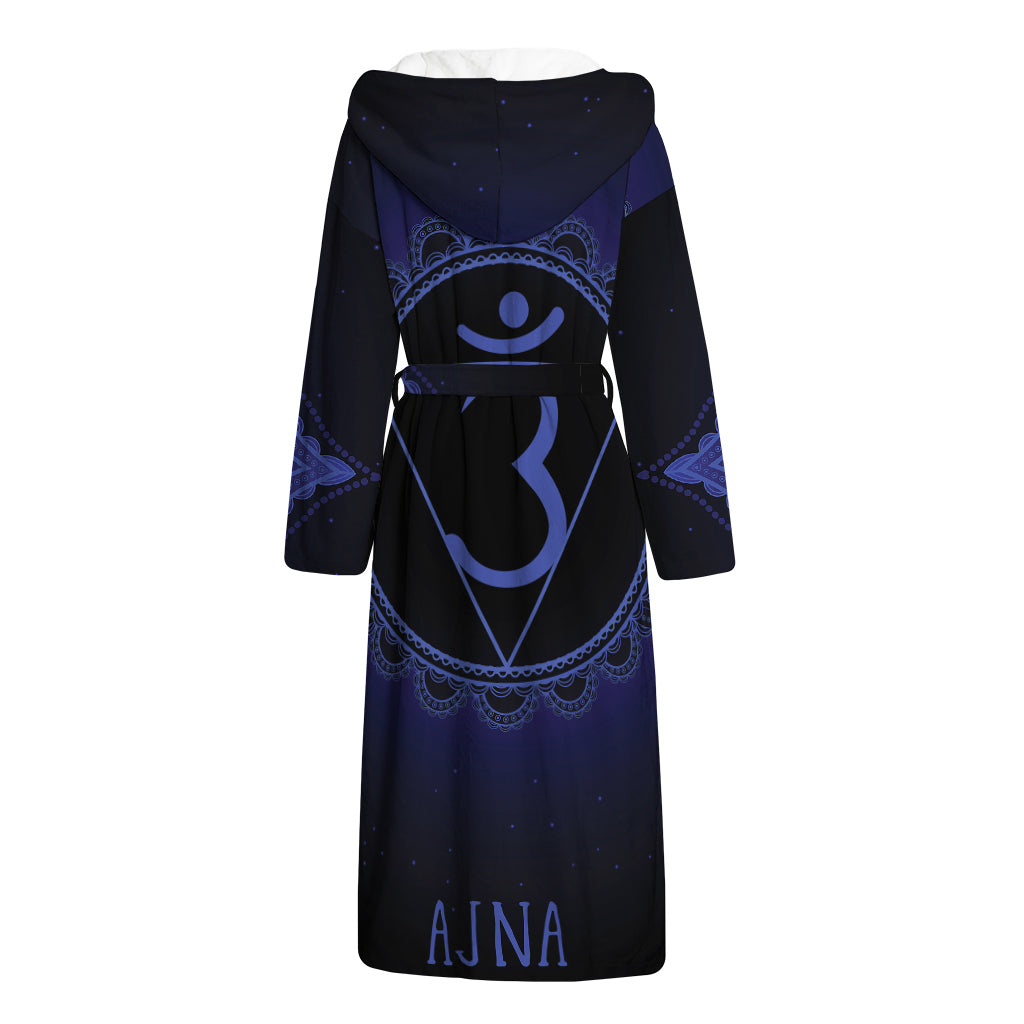 Ajna Chakra Symbol Print Hooded Bathrobe