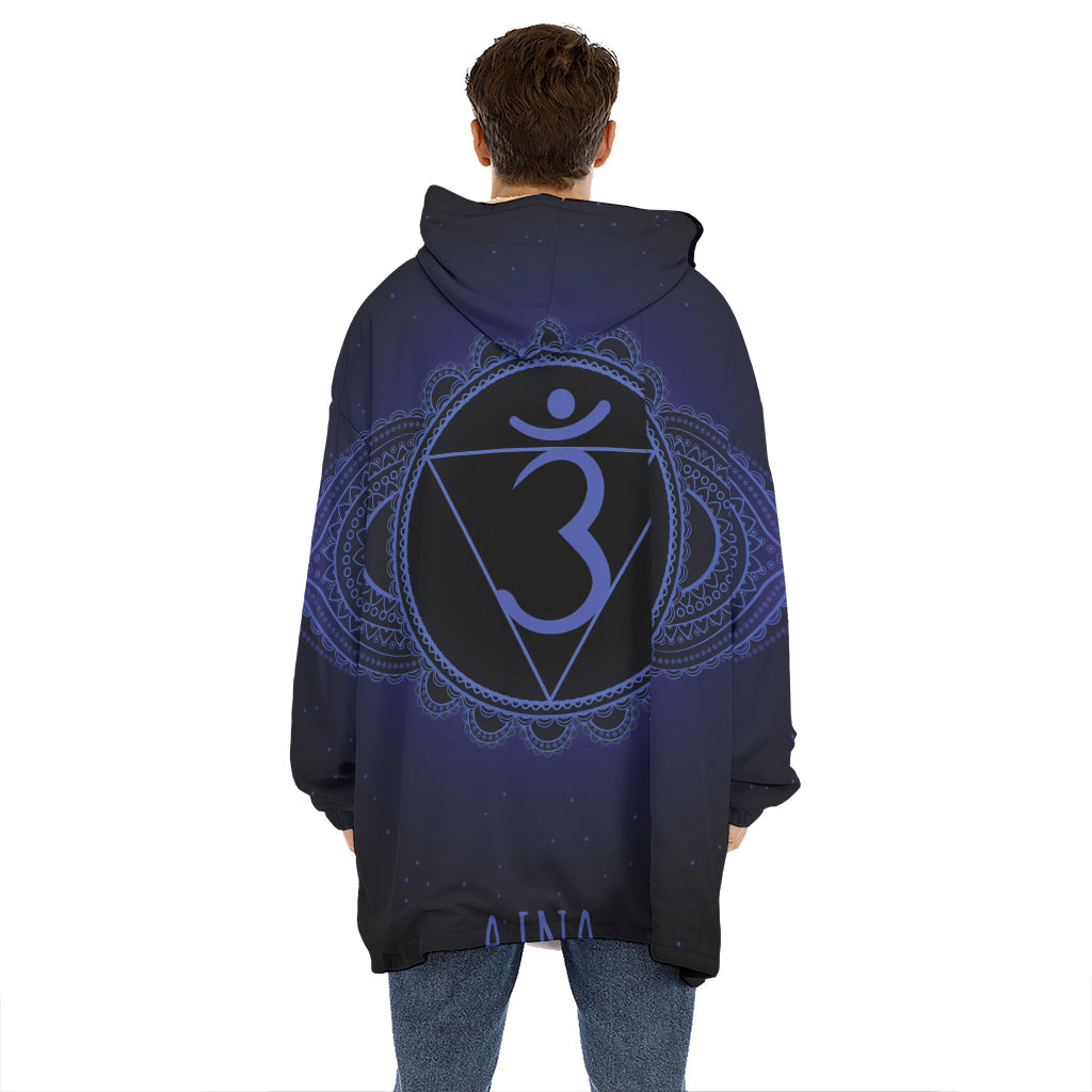 Ajna Chakra Symbol Print Hoodie Blanket