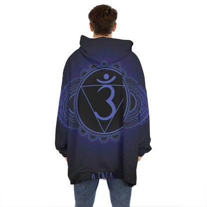Ajna Chakra Symbol Print Hoodie Blanket