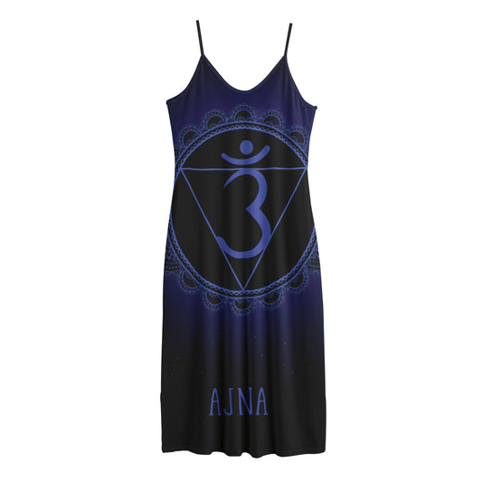 Ajna Chakra Symbol Print Jersey Midi Cami Dress