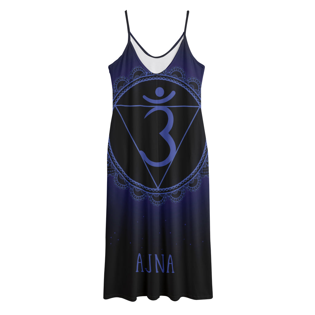 Ajna Chakra Symbol Print Jersey Midi Cami Dress