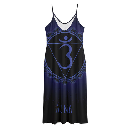 Ajna Chakra Symbol Print Jersey Midi Cami Dress