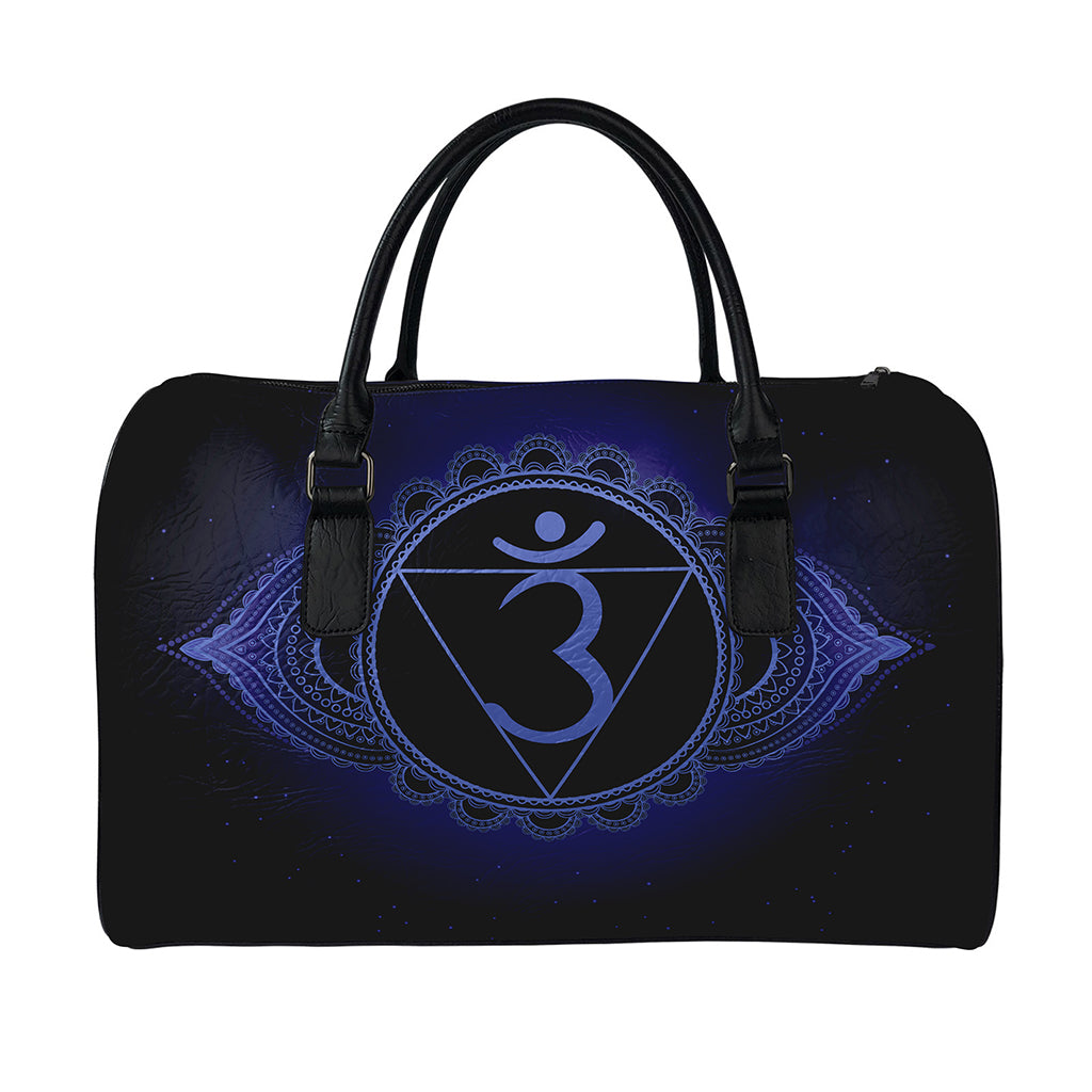 Ajna Chakra Symbol Print Leather Duffle Bag