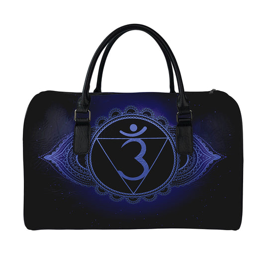 Ajna Chakra Symbol Print Leather Duffle Bag