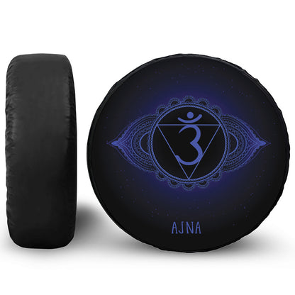 Ajna Chakra Symbol Print Leather Spare Tire Cover
