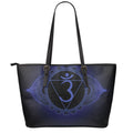 Ajna Chakra Symbol Print Leather Tote Bag With Zipper