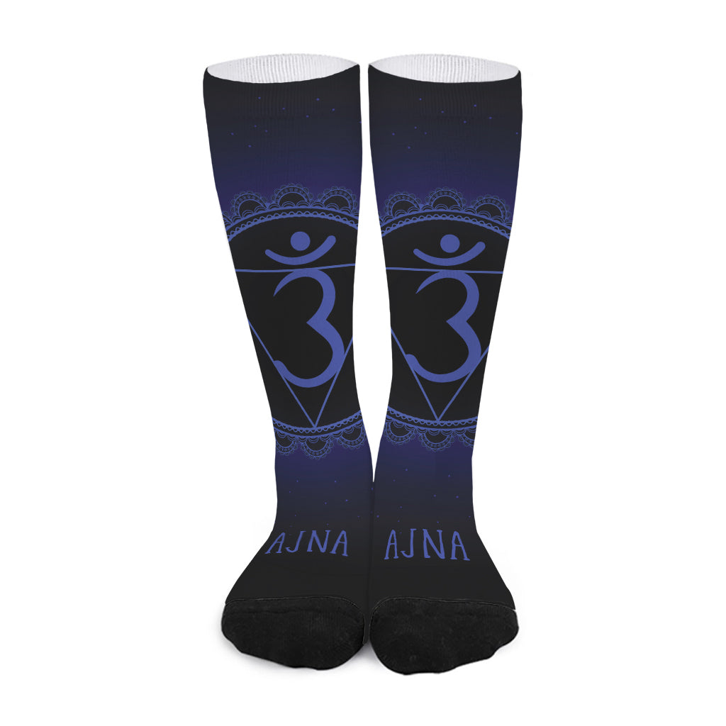 Ajna Chakra Symbol Print Long Socks