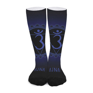 Ajna Chakra Symbol Print Long Socks