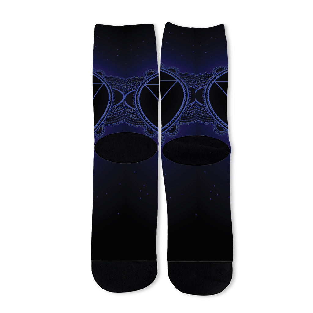 Ajna Chakra Symbol Print Long Socks