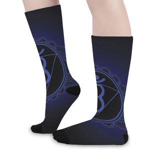 Ajna Chakra Symbol Print Long Socks