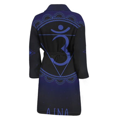 Ajna Chakra Symbol Print Men's Bathrobe