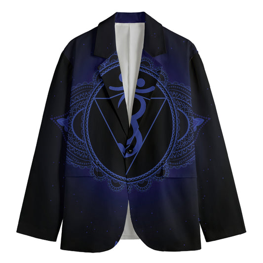 Ajna Chakra Symbol Print Men's Cotton Blazer