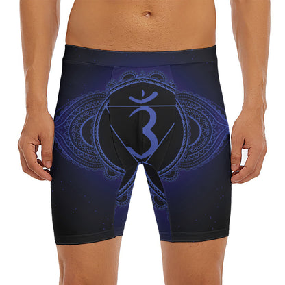 Ajna Chakra Symbol Print Men's Long Boxer Briefs