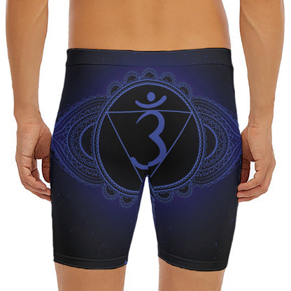 Ajna Chakra Symbol Print Men's Long Boxer Briefs
