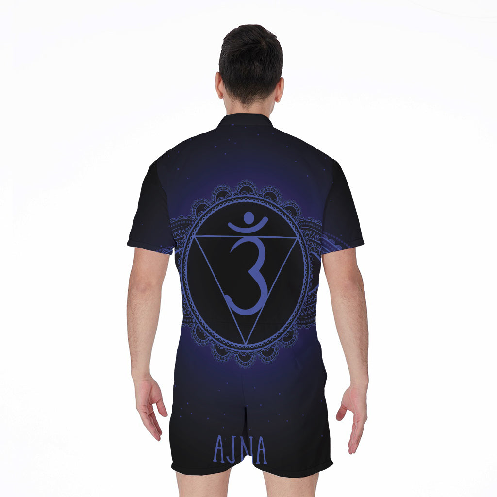 Ajna Chakra Symbol Print Men's Rompers