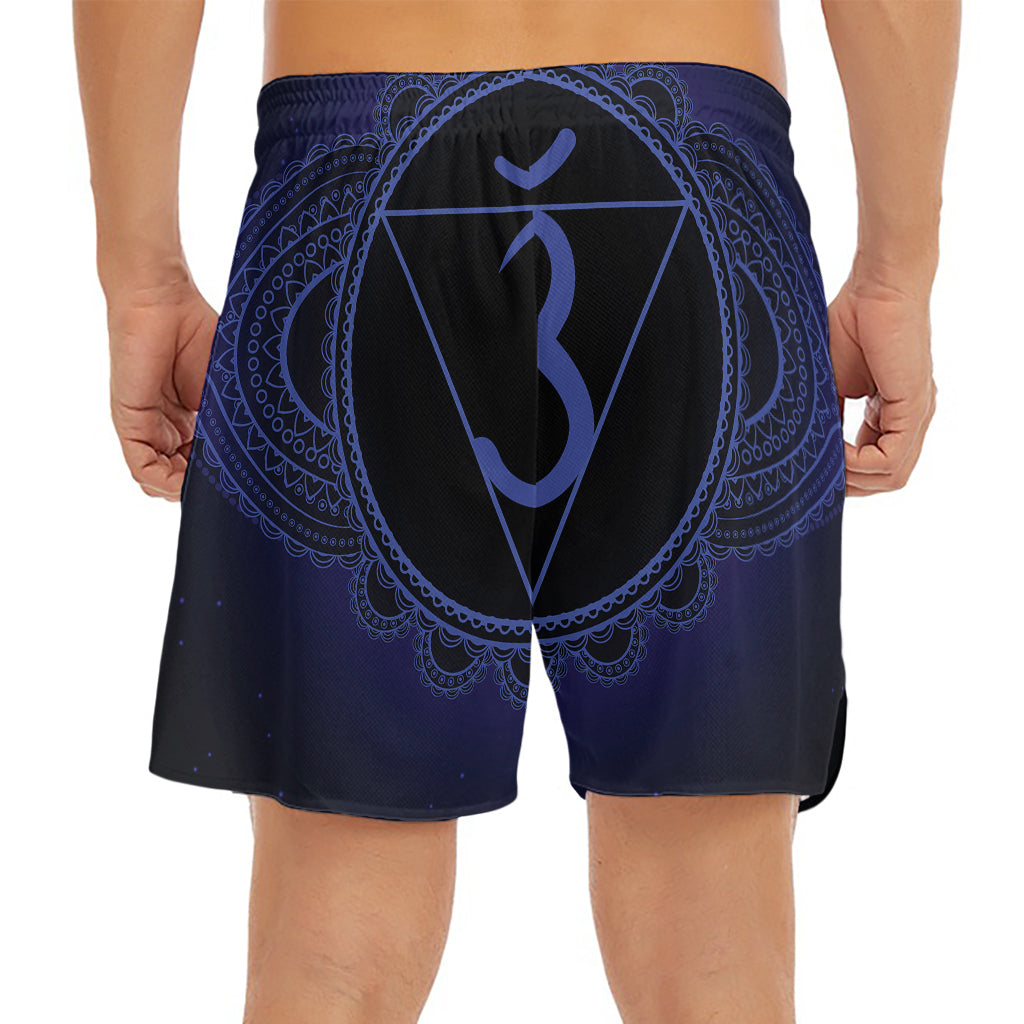 Ajna Chakra Symbol Print Men's Split Running Shorts