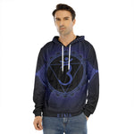 Ajna Chakra Symbol Print Men's Velvet Pullover Hoodie