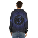 Ajna Chakra Symbol Print Men's Velvet Pullover Hoodie