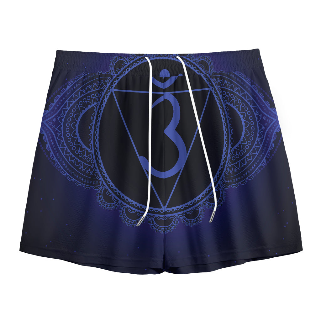 Ajna Chakra Symbol Print Mesh Shorts
