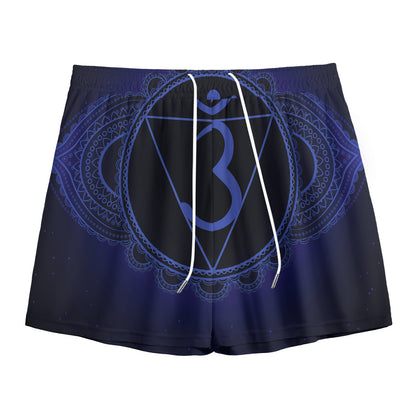 Ajna Chakra Symbol Print Mesh Shorts