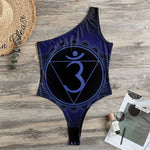 Ajna Chakra Symbol Print One Shoulder Bodysuit