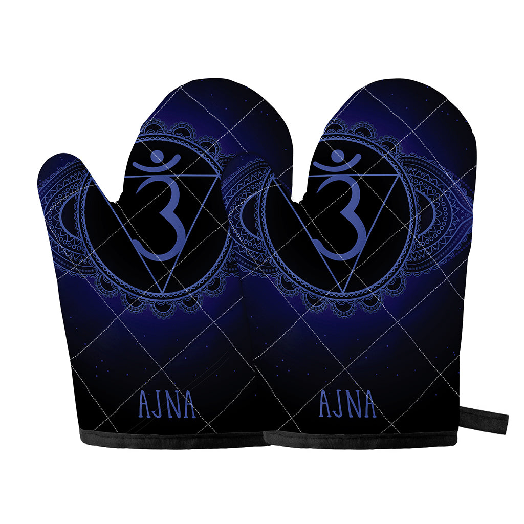 Ajna Chakra Symbol Print Oven Mitts