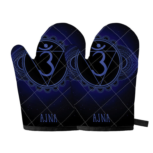 Ajna Chakra Symbol Print Oven Mitts
