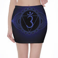 Ajna Chakra Symbol Print Pencil Mini Skirt