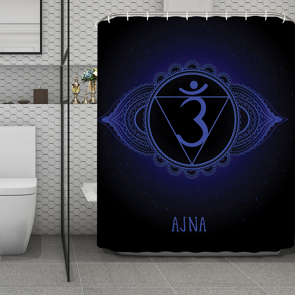 Ajna Chakra Symbol Print Polyester Shower Curtain