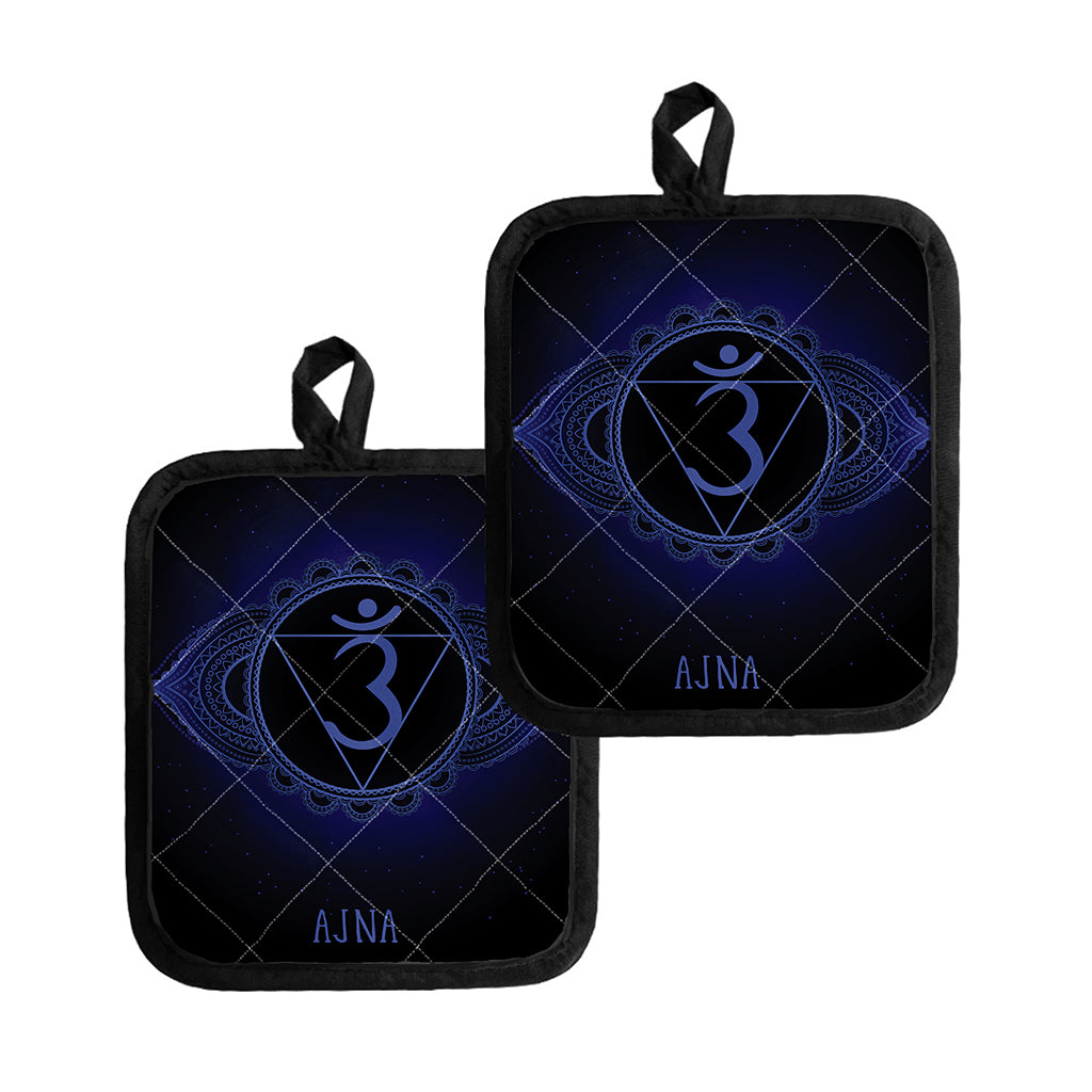 Ajna Chakra Symbol Print Pot Holders
