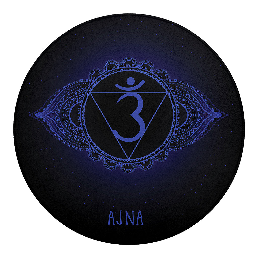 Ajna Chakra Symbol Print Round Blanket