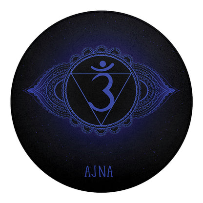 Ajna Chakra Symbol Print Round Blanket