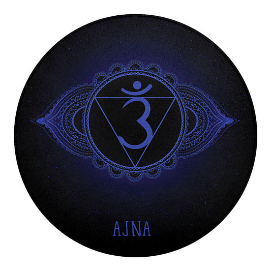 Ajna Chakra Symbol Print Round Blanket