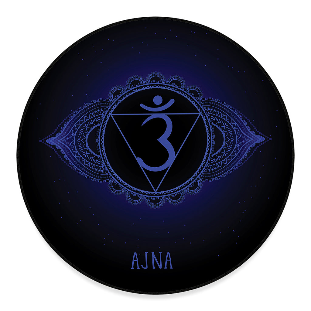 Ajna Chakra Symbol Print Round Floor Mat