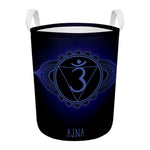 Ajna Chakra Symbol Print Round Laundry Basket