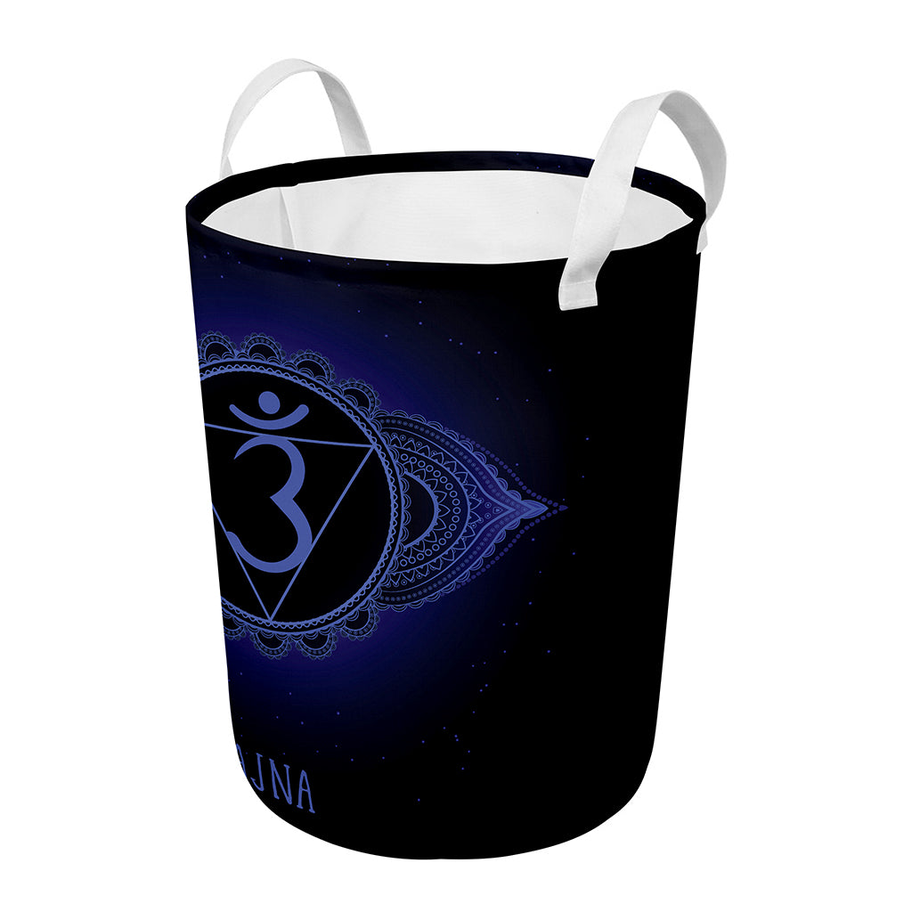 Ajna Chakra Symbol Print Round Laundry Basket