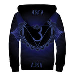 Ajna Chakra Symbol Print Sherpa Lined Zip Up Hoodie