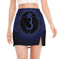 Ajna Chakra Symbol Print Side Slit Mini Skirt