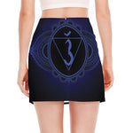 Ajna Chakra Symbol Print Side Slit Mini Skirt