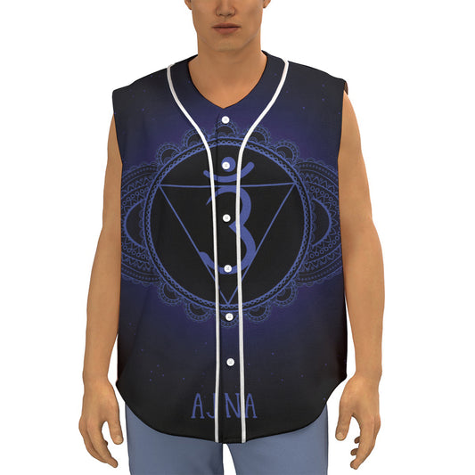 Ajna Chakra Symbol Print Sleeveless Baseball Jersey