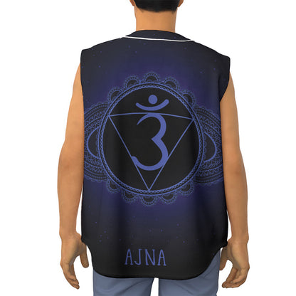Ajna Chakra Symbol Print Sleeveless Baseball Jersey