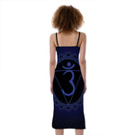 Ajna Chakra Symbol Print Slim Fit Midi Cami Dress