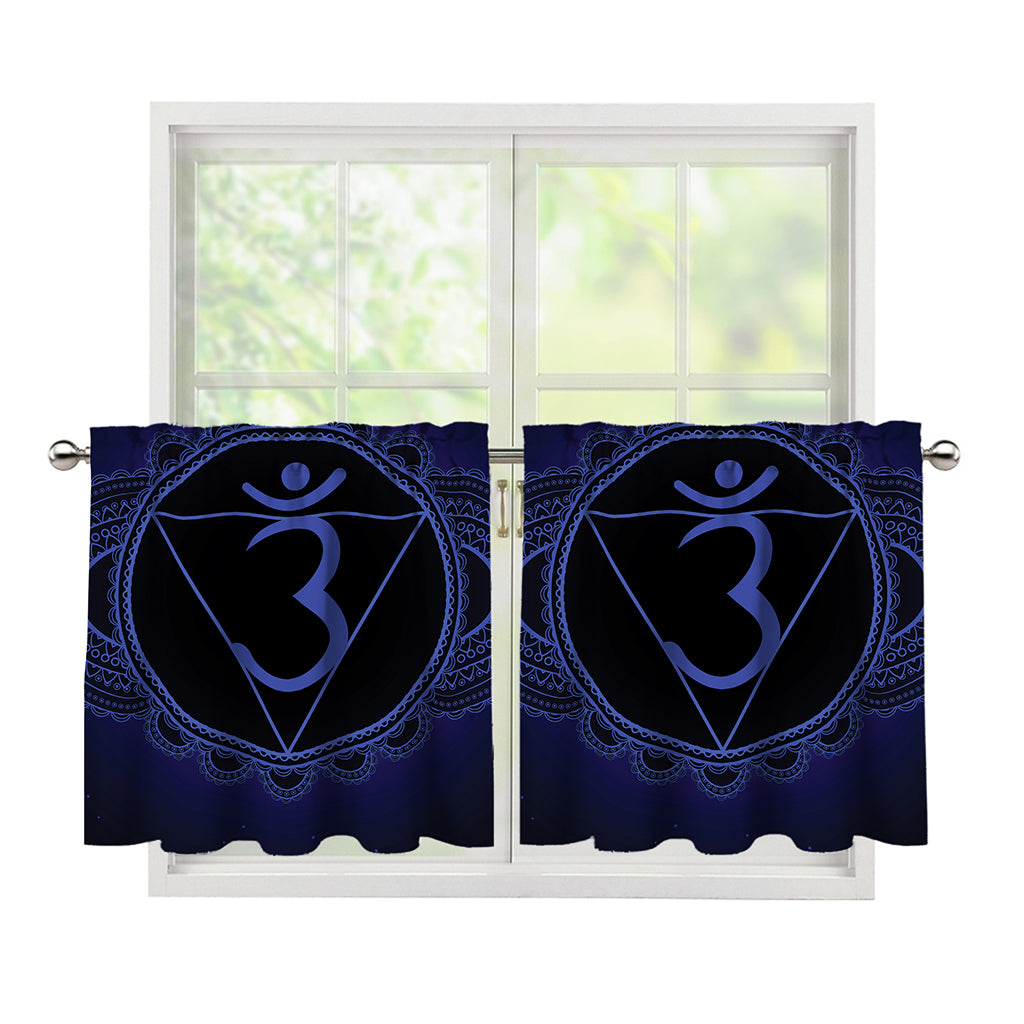 Ajna Chakra Symbol Print Tier Curtains