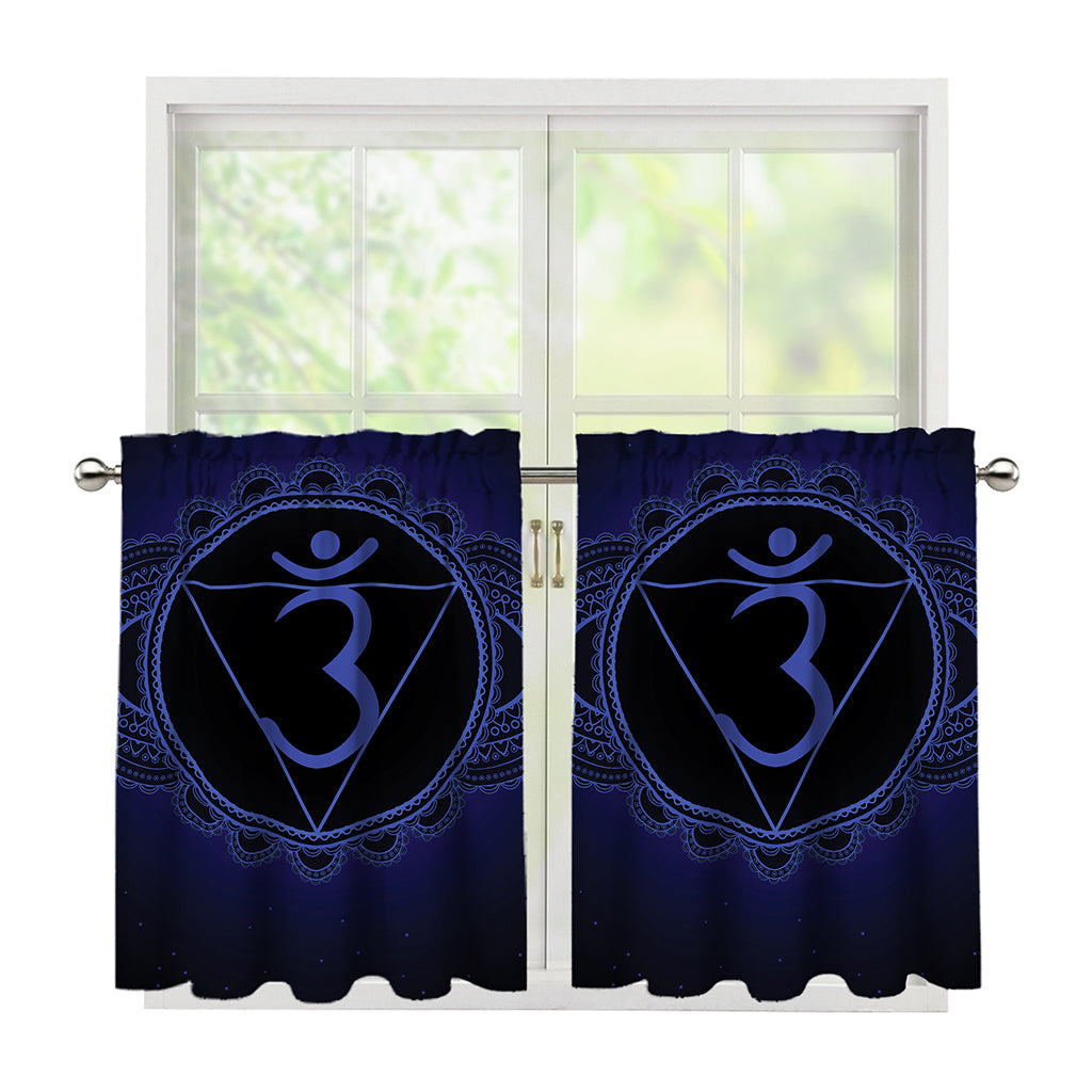 Ajna Chakra Symbol Print Tier Curtains