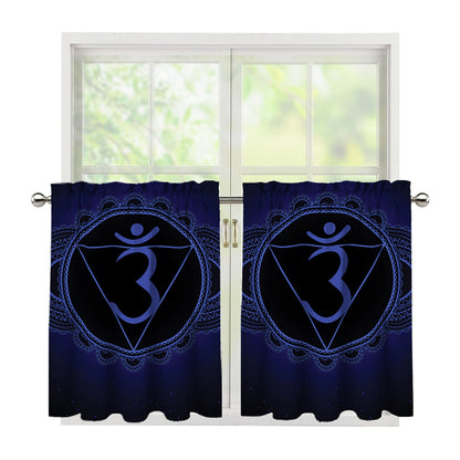 Ajna Chakra Symbol Print Tier Curtains